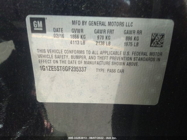 Photo 8 VIN: 1G1ZE5ST6GF235337 - CHEVROLET MALIBU 