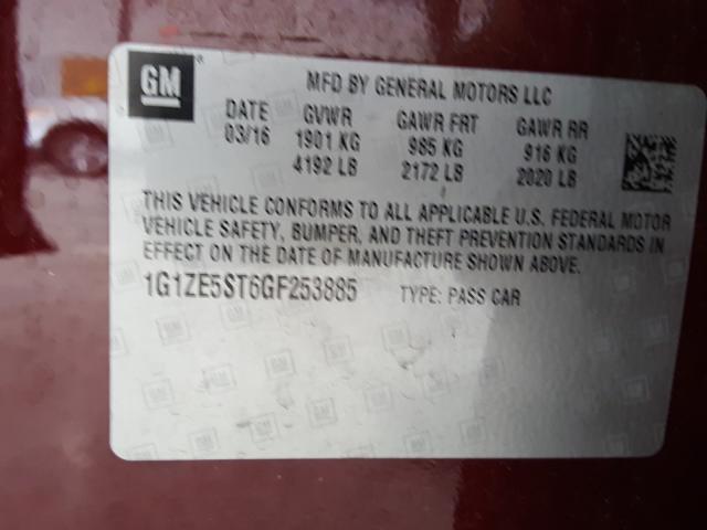 Photo 9 VIN: 1G1ZE5ST6GF253885 - CHEVROLET MALIBU LT 