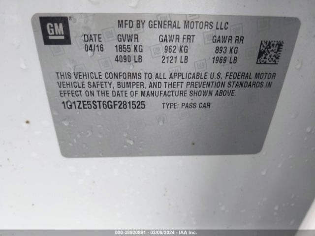 Photo 8 VIN: 1G1ZE5ST6GF281525 - CHEVROLET MALIBU 