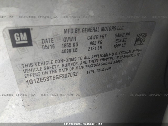 Photo 8 VIN: 1G1ZE5ST6GF297062 - CHEVROLET MALIBU 