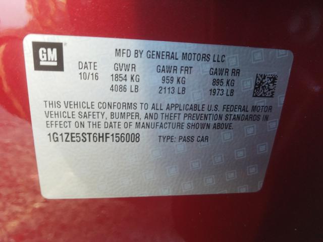 Photo 9 VIN: 1G1ZE5ST6HF156008 - CHEVROLET MALIBU LT 