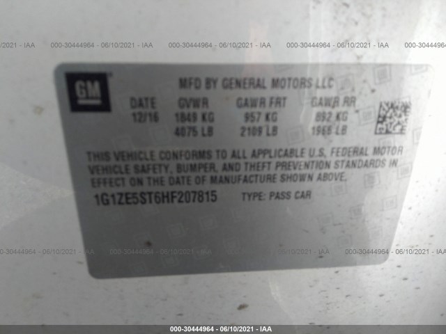 Photo 8 VIN: 1G1ZE5ST6HF207815 - CHEVROLET MALIBU 