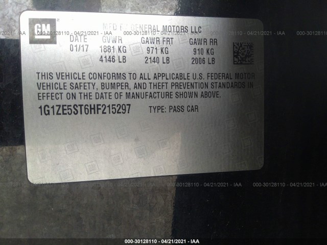 Photo 8 VIN: 1G1ZE5ST6HF215297 - CHEVROLET MALIBU 