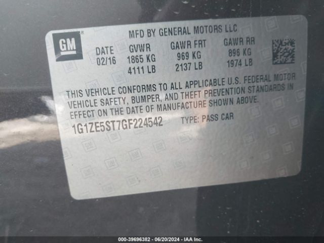 Photo 8 VIN: 1G1ZE5ST7GF224542 - CHEVROLET MALIBU 