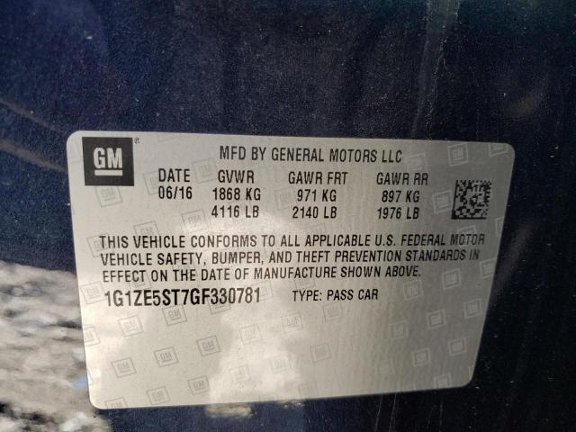 Photo 9 VIN: 1G1ZE5ST7GF330781 - CHEVROLET MALIBU LT 