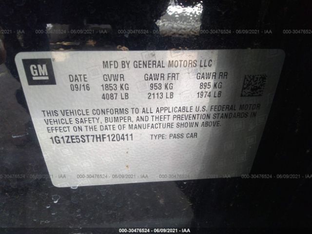 Photo 8 VIN: 1G1ZE5ST7HF120411 - CHEVROLET MALIBU 