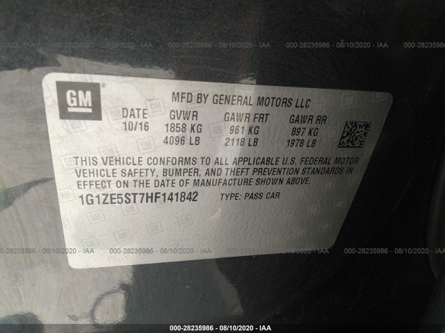 Photo 8 VIN: 1G1ZE5ST7HF141842 - CHEVROLET MALIBU 