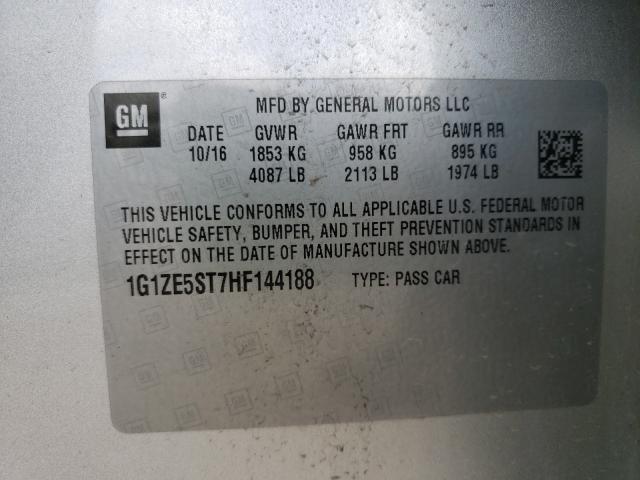 Photo 9 VIN: 1G1ZE5ST7HF144188 - CHEVROLET MALIBU LT 