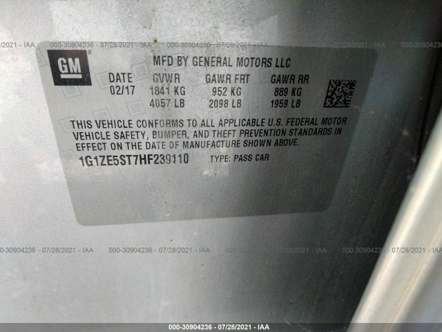 Photo 8 VIN: 1G1ZE5ST7HF239110 - CHEVROLET MALIBU 