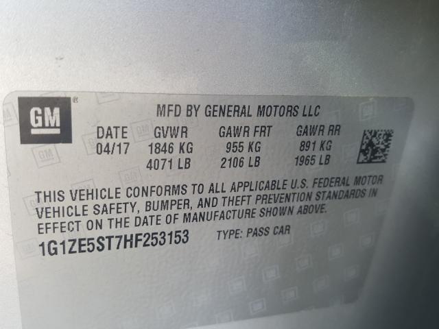 Photo 9 VIN: 1G1ZE5ST7HF253153 - CHEVROLET MALIBU LT 