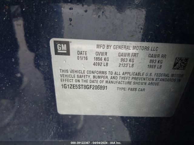 Photo 8 VIN: 1G1ZE5ST8GF206891 - CHEVROLET MALIBU 