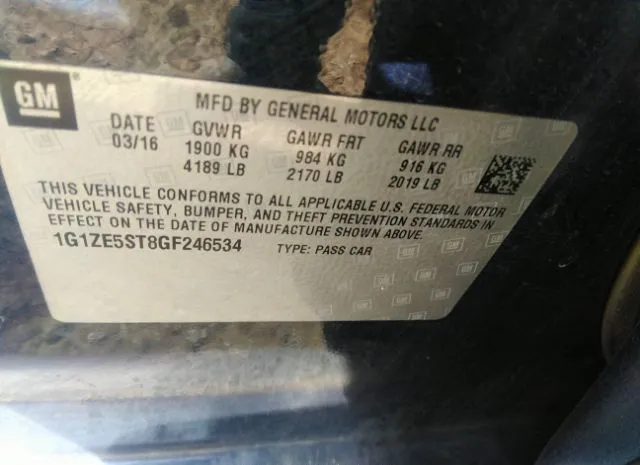 Photo 8 VIN: 1G1ZE5ST8GF246534 - CHEVROLET MALIBU 