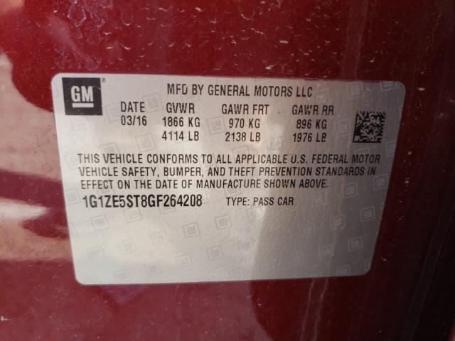 Photo 9 VIN: 1G1ZE5ST8GF264208 - CHEVROLET MALIBU LT 