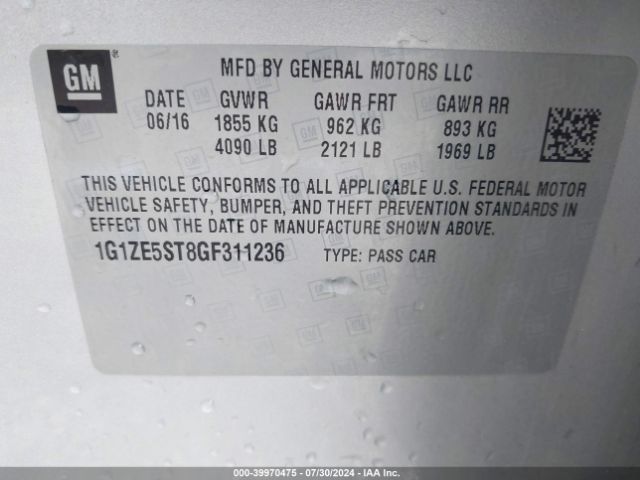 Photo 8 VIN: 1G1ZE5ST8GF311236 - CHEVROLET MALIBU 