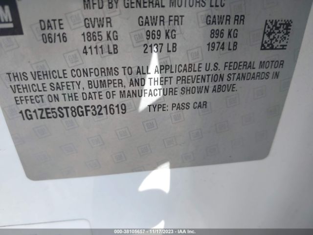 Photo 8 VIN: 1G1ZE5ST8GF321619 - CHEVROLET MALIBU 