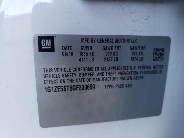 Photo 9 VIN: 1G1ZE5ST8GF330689 - CHEVROLET MALIBU LT 