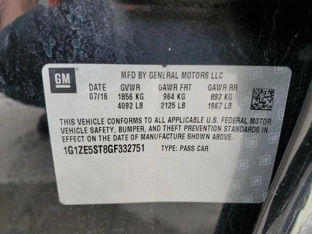 Photo 12 VIN: 1G1ZE5ST8GF332751 - CHEVROLET MALIBU LT 