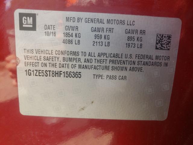 Photo 9 VIN: 1G1ZE5ST8HF156365 - CHEVROLET MALIBU LT 