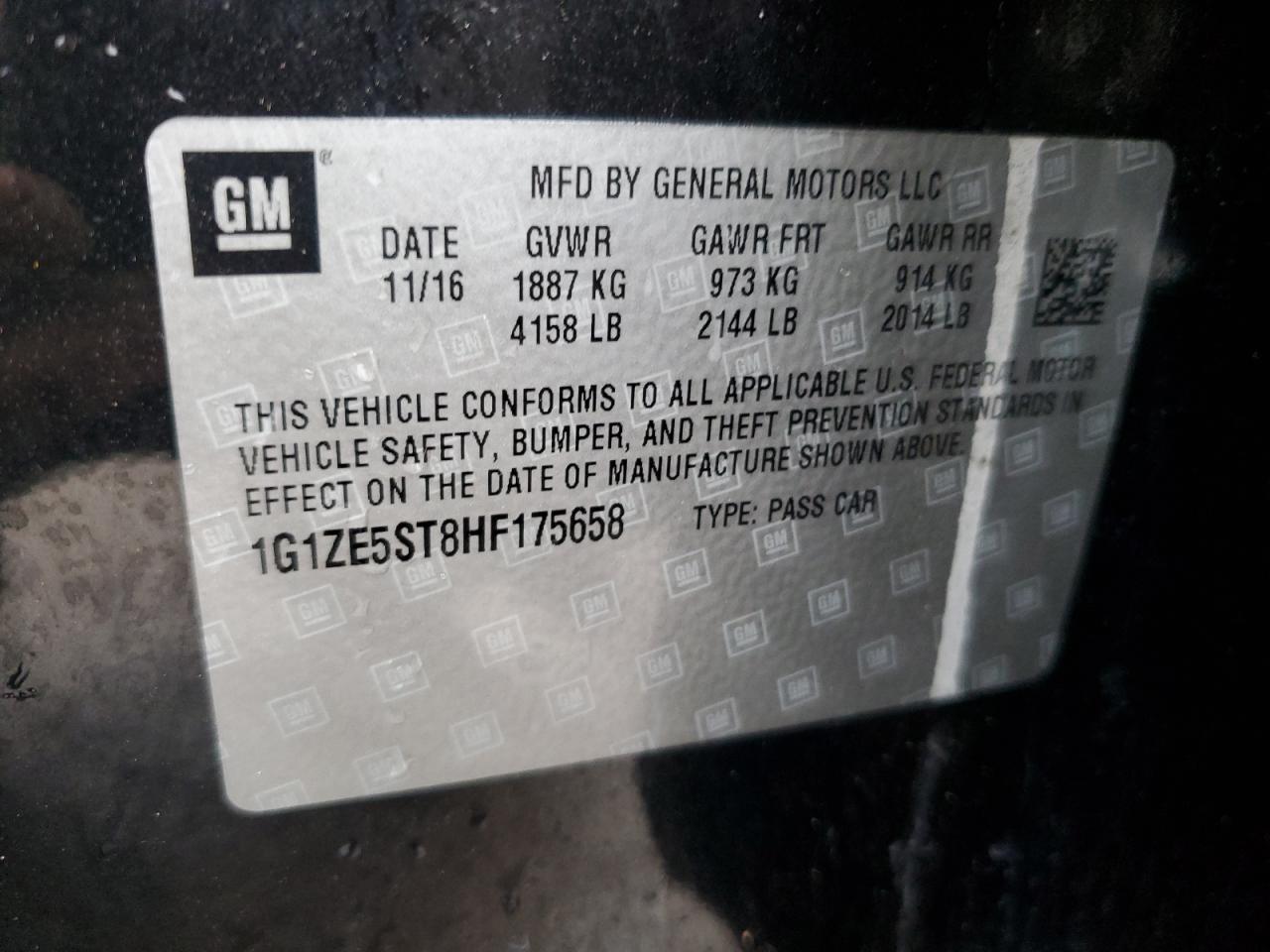 Photo 11 VIN: 1G1ZE5ST8HF175658 - CHEVROLET MALIBU 