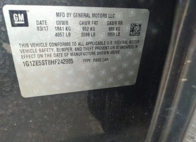 Photo 8 VIN: 1G1ZE5ST8HF242985 - CHEVROLET MALIBU 