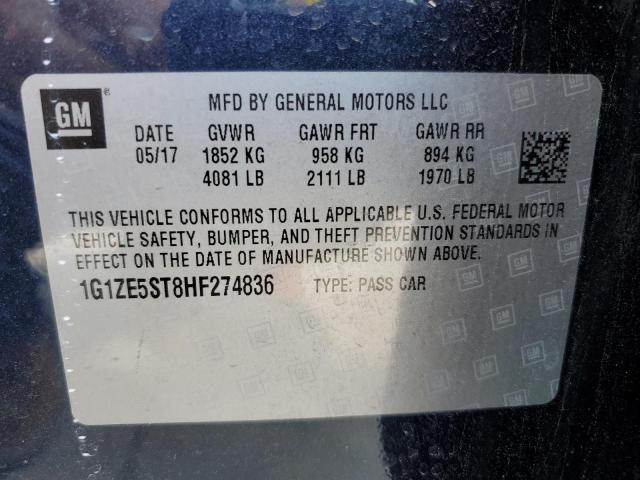 Photo 11 VIN: 1G1ZE5ST8HF274836 - CHEVROLET MALIBU LT 