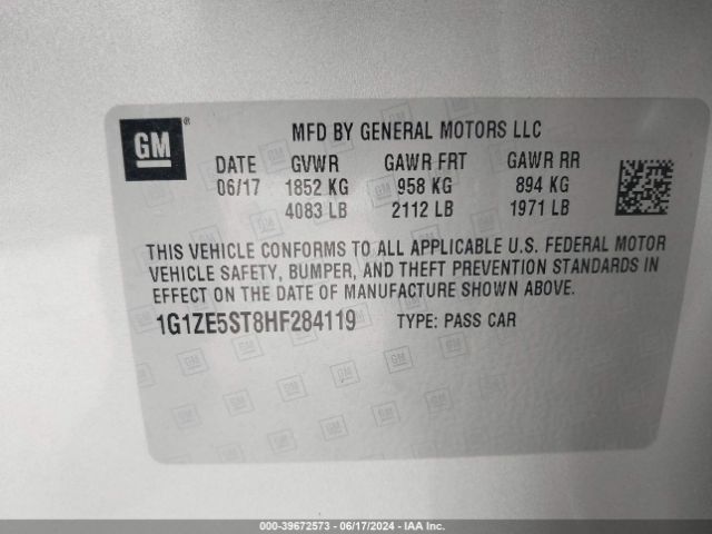 Photo 8 VIN: 1G1ZE5ST8HF284119 - CHEVROLET MALIBU 