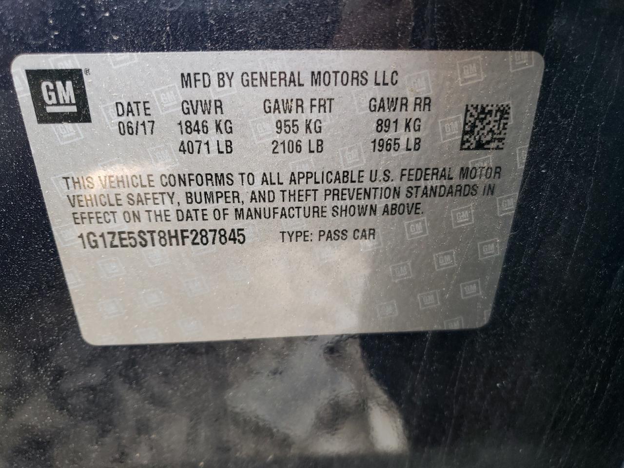 Photo 11 VIN: 1G1ZE5ST8HF287845 - CHEVROLET MALIBU 