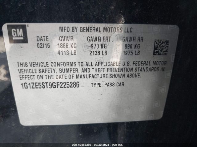 Photo 8 VIN: 1G1ZE5ST9GF225286 - CHEVROLET MALIBU 