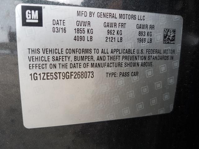 Photo 9 VIN: 1G1ZE5ST9GF268073 - CHEVROLET MALIBU LT 