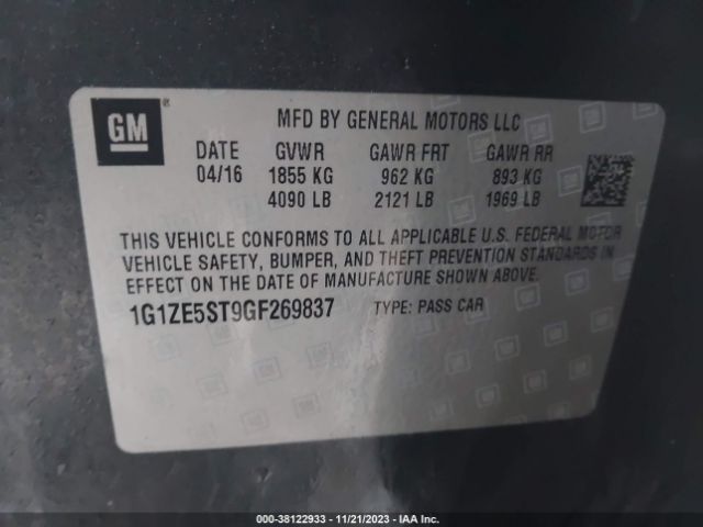 Photo 8 VIN: 1G1ZE5ST9GF269837 - CHEVROLET MALIBU 