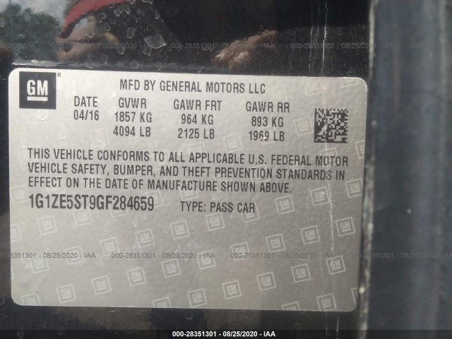 Photo 8 VIN: 1G1ZE5ST9GF284659 - CHEVROLET MALIBU 