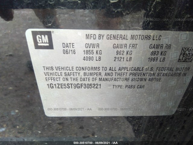 Photo 8 VIN: 1G1ZE5ST9GF305221 - CHEVROLET MALIBU 