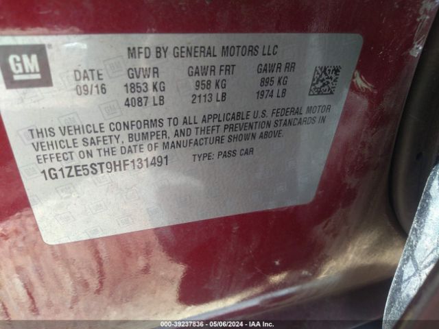 Photo 8 VIN: 1G1ZE5ST9HF131491 - CHEVROLET MALIBU 