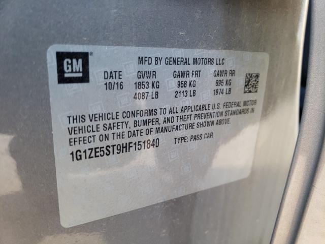 Photo 9 VIN: 1G1ZE5ST9HF151840 - CHEVROLET MALIBU LT 