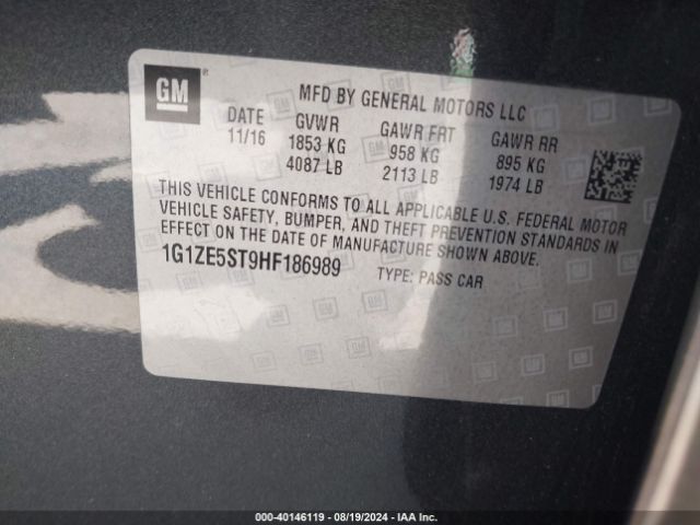 Photo 8 VIN: 1G1ZE5ST9HF186989 - CHEVROLET MALIBU 