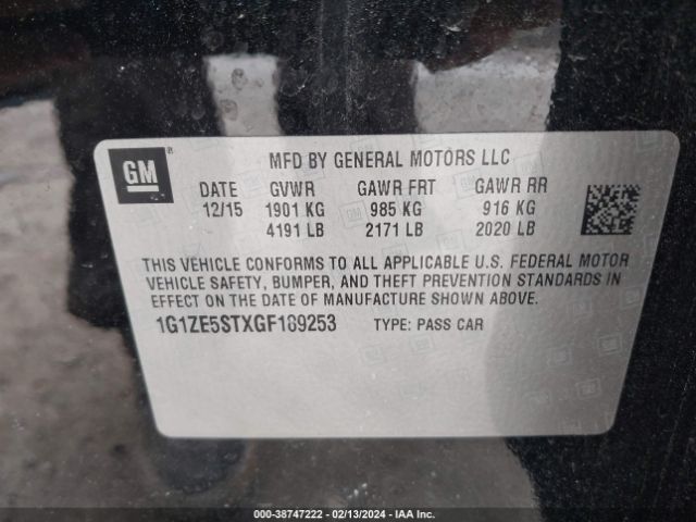 Photo 8 VIN: 1G1ZE5STXGF189253 - CHEVROLET MALIBU 