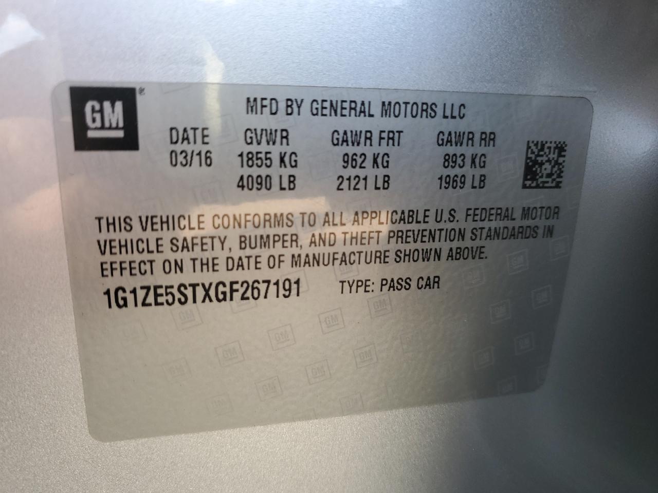 Photo 11 VIN: 1G1ZE5STXGF267191 - CHEVROLET MALIBU 