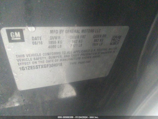 Photo 8 VIN: 1G1ZE5STXGF304918 - CHEVROLET MALIBU 