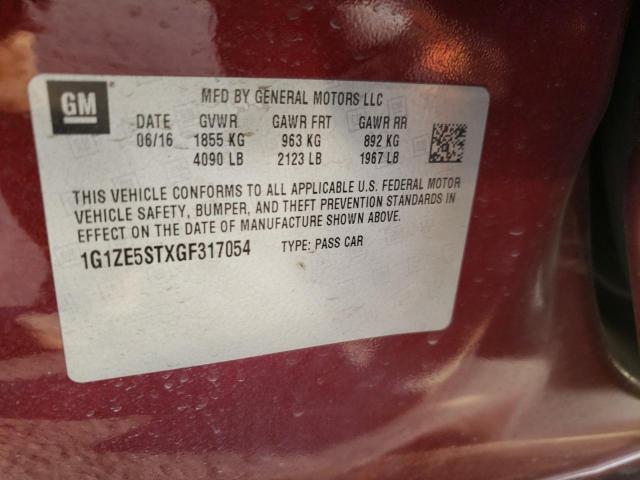 Photo 9 VIN: 1G1ZE5STXGF317054 - CHEVROLET MALIBU LT 