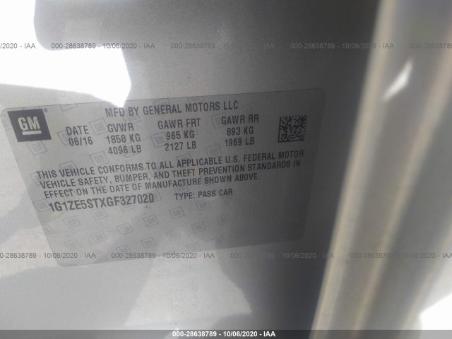 Photo 8 VIN: 1G1ZE5STXGF327020 - CHEVROLET MALIBU 