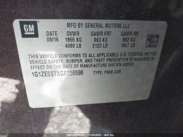 Photo 8 VIN: 1G1ZE5STXGF356596 - CHEVROLET MALIBU 