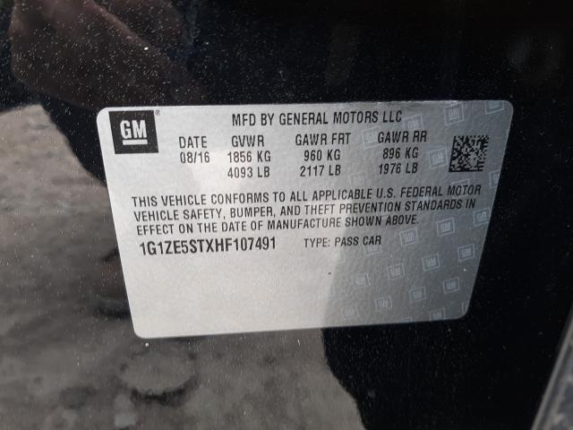 Photo 9 VIN: 1G1ZE5STXHF107491 - CHEVROLET MALIBU LT 