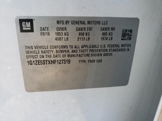 Photo 9 VIN: 1G1ZE5STXHF127319 - CHEVROLET MALIBU LT 