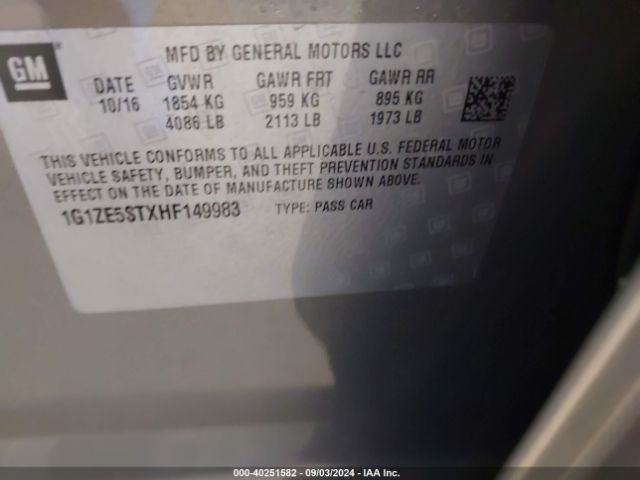 Photo 8 VIN: 1G1ZE5STXHF149983 - CHEVROLET MALIBU 