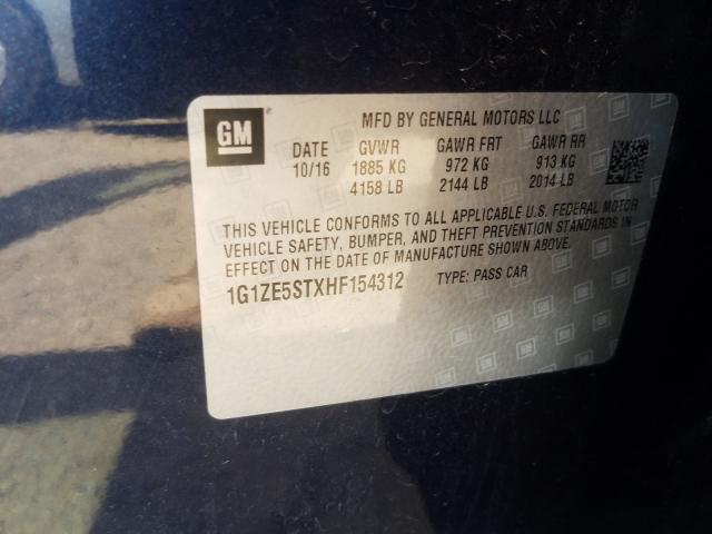 Photo 9 VIN: 1G1ZE5STXHF154312 - CHEVROLET MALIBU LT 