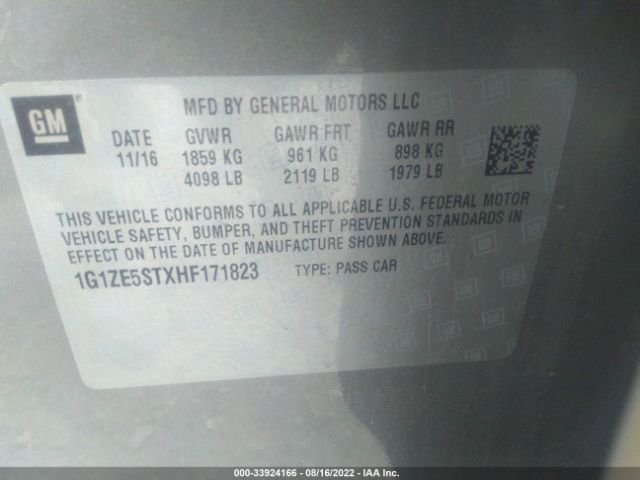 Photo 8 VIN: 1G1ZE5STXHF171823 - CHEVROLET MALIBU 