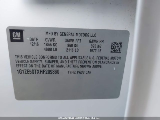 Photo 8 VIN: 1G1ZE5STXHF209860 - CHEVROLET MALIBU 