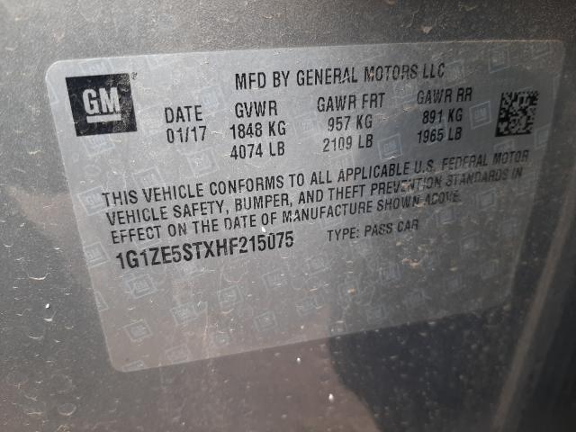 Photo 9 VIN: 1G1ZE5STXHF215075 - CHEVROLET MALIBU LT 