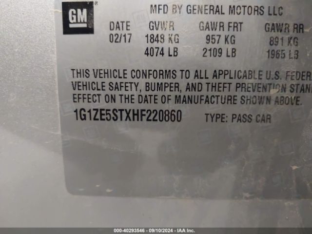 Photo 8 VIN: 1G1ZE5STXHF220860 - CHEVROLET MALIBU 