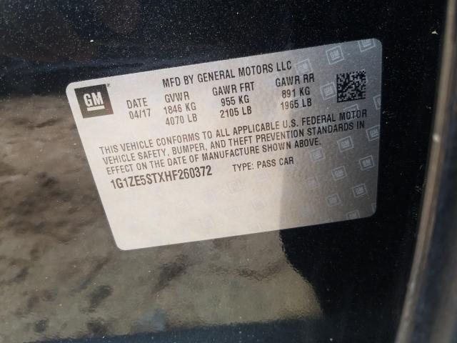 Photo 9 VIN: 1G1ZE5STXHF260372 - CHEVROLET MALIBU LT 